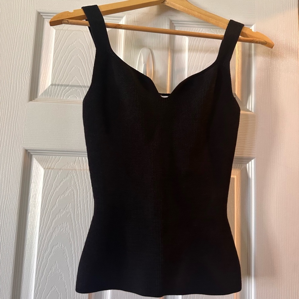Reiss sweetheart Black Knit Tank Top